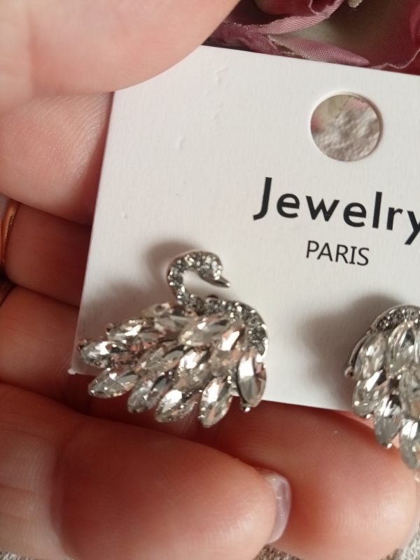 Pendientes Cisne plateado - Imagen 2