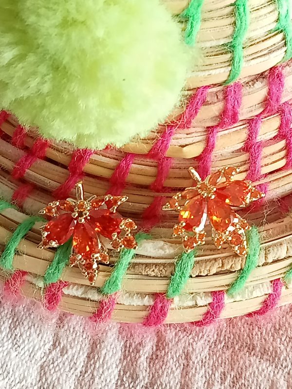 Pendientes hojas otoño naranja - Imagen 3