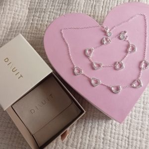 Conjunto corazones en plata