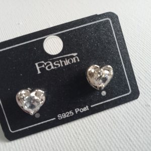 Pendientes botón corazón Blanco