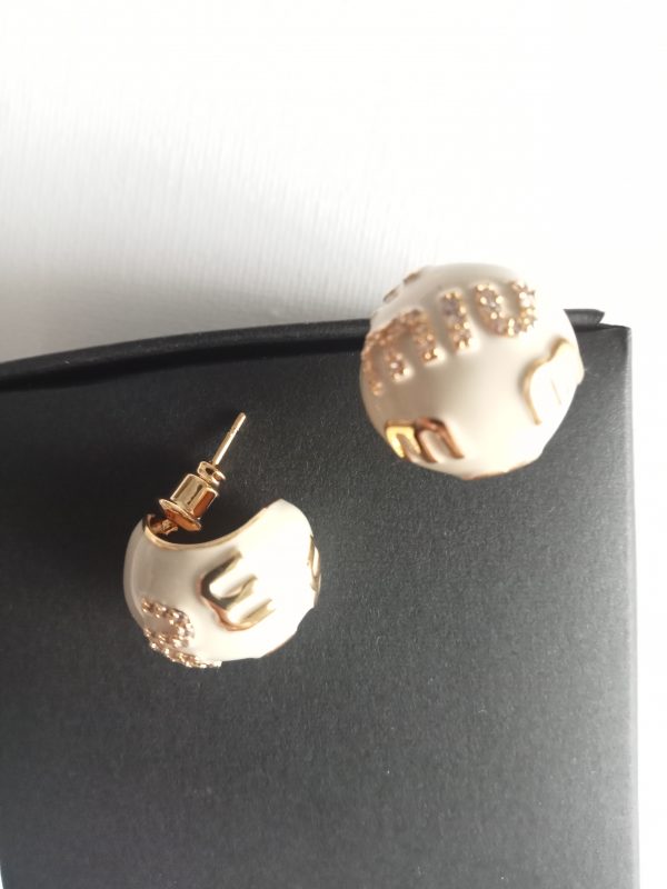 Pendientes semi circular diseño lujo - Imagen 4