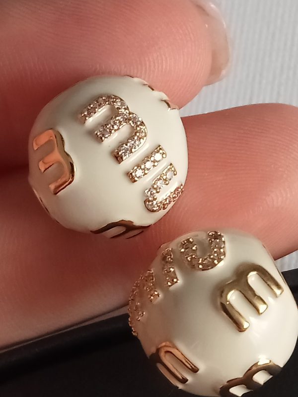 Pendientes semi circular diseño lujo