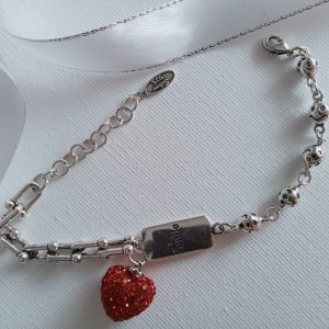 Pulsera corazón plata