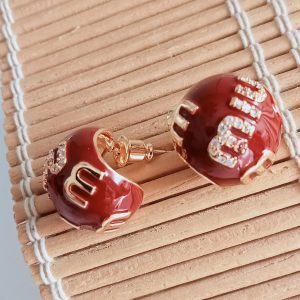 Pendientes diseño de lujo rojo granate