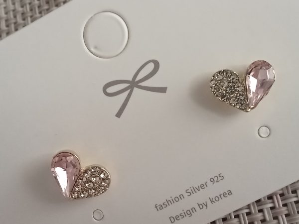 Pendientes pequeños corazón Rosa - Imagen 2