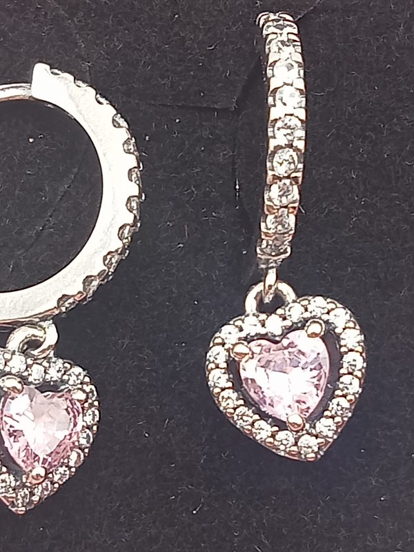Pendientes colgante corazón Halo brillante Pandora - Imagen 4