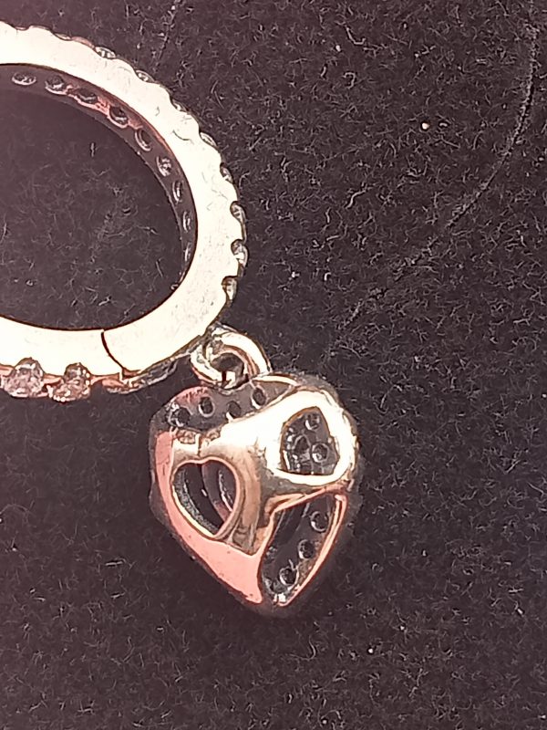 Pendientes colgante corazón Halo brillante Pandora - Imagen 5