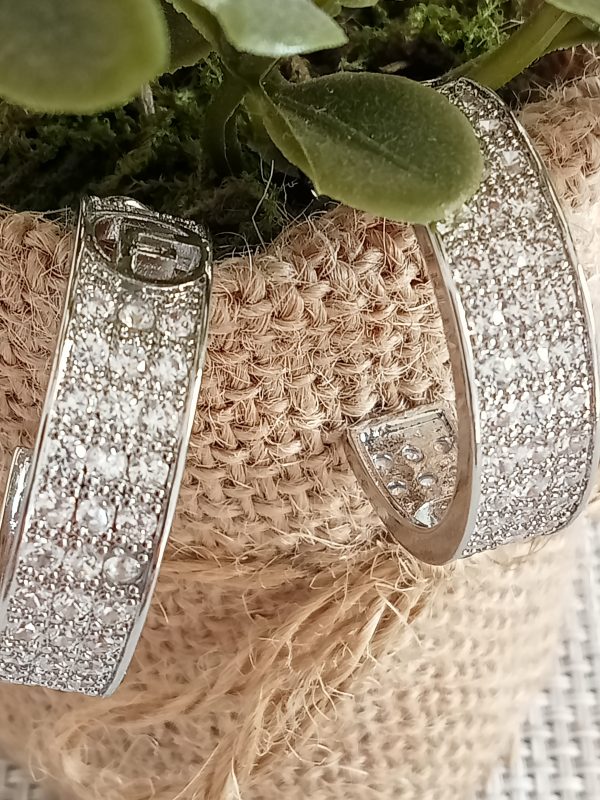 Aros diseño de lujo F en plateado - Imagen 5