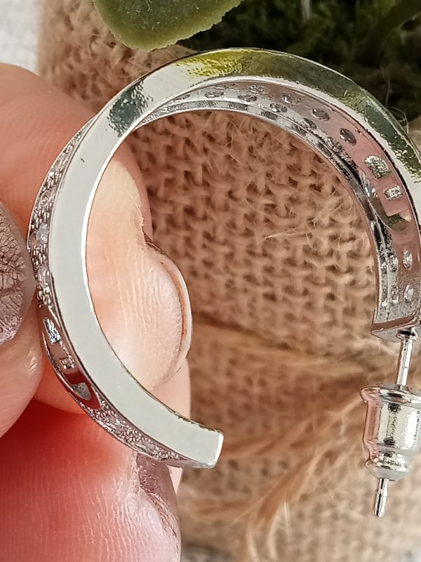 Aros diseño de lujo F en plateado - Imagen 2