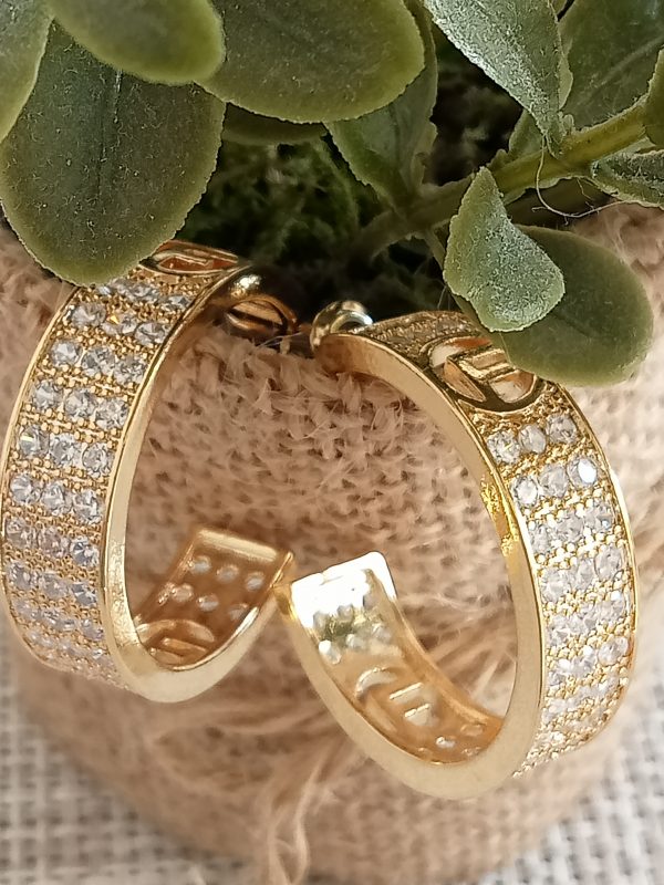Aros diseño de lujo dorados F - Imagen 3
