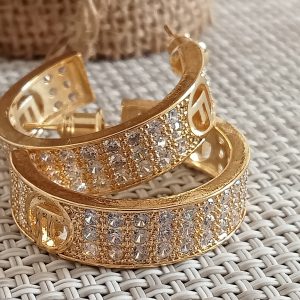 Aros diseño de lujo dorados F