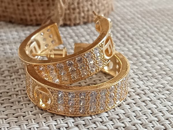 Aros diseño de lujo dorados F