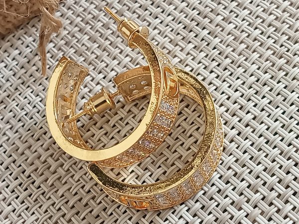 Aros diseño de lujo dorados F - Imagen 4