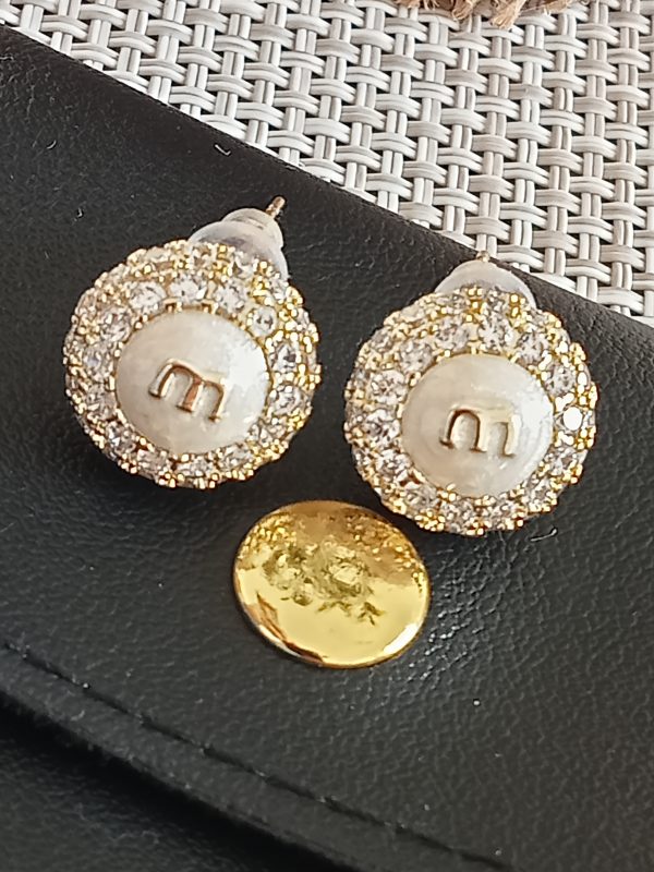 Pendientes botón diseño de lujo M