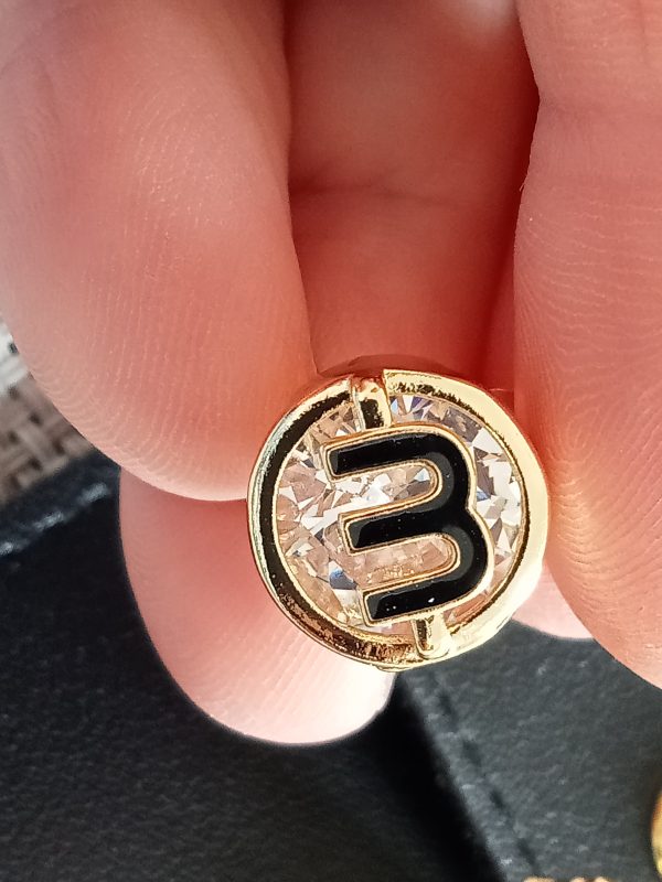 Pendientes de lujo trasparente y iniciales - Imagen 2
