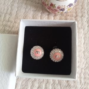 Pendientes diseño lujo M en rosa