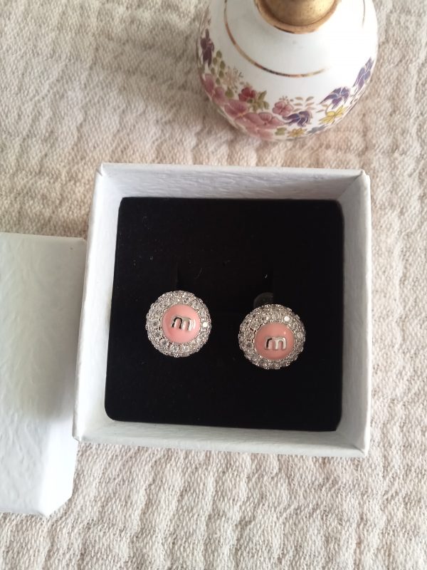Pendientes diseño lujo M en rosa