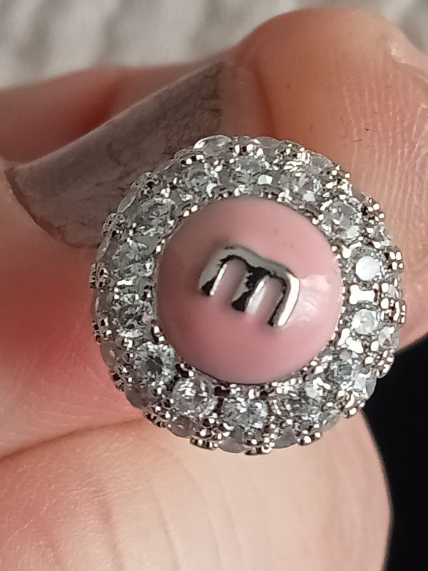 Pendientes diseño lujo M en rosa - Imagen 2