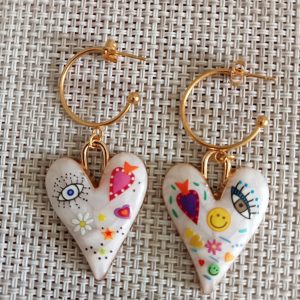 Pendientes corazones divertidos