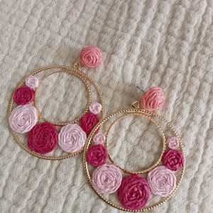 Aretes fucsia cuerda
