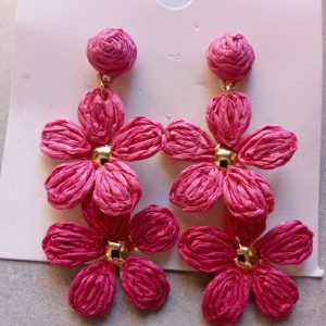 Pendientes flores fucsia