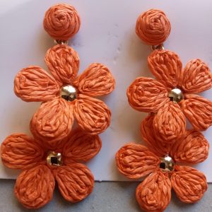Pendientes margaritas naranjas