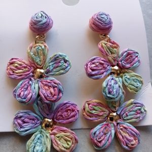Pendientes flores multicolor