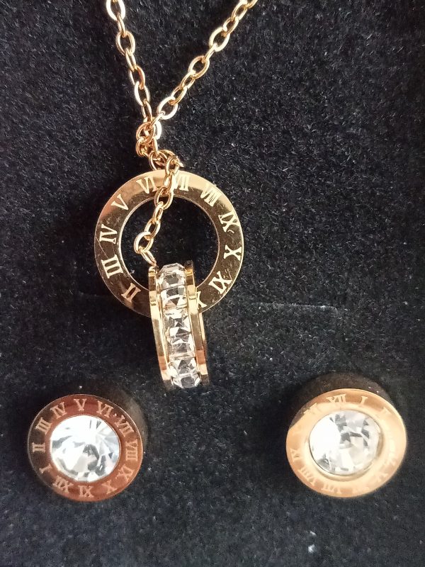 Conjunto pendientes y collar diseño de lujo - Imagen 3