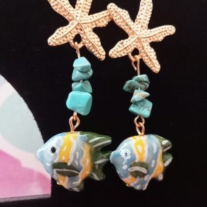 Pendientes pez y estrella