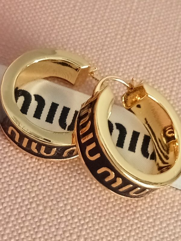 Pendientes aros negro Miu