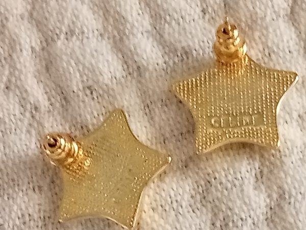 Pendientes negros y dorados estrella Celine - Imagen 4