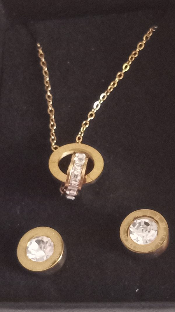 Conjunto pendientes y collar diseño de lujo - Imagen 6