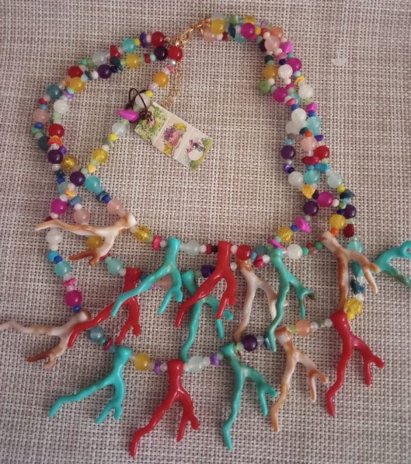 Collar tres en uno corales de colores - Imagen 3