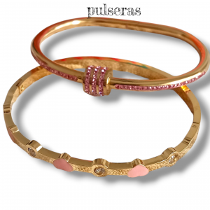 Pack de dos pulseras de lujo en doradas