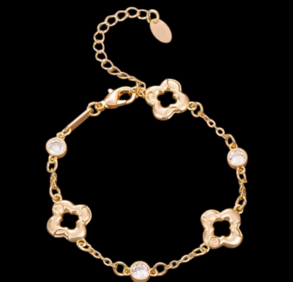 Set dorado que enamora: pulsera + pendientes con trébol 🍀 - Imagen 9